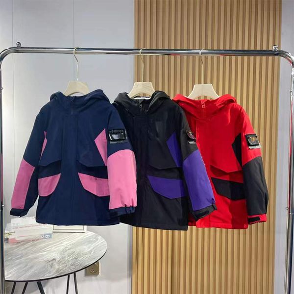 Cappotto di abbigliamento firmato per bambini 2022 Moda per ragazzi e ragazze Autunno Inverno Per bambini multicolore stampato spesso caldo con cappuccio Trench Outwear Abbigliamento per bambini