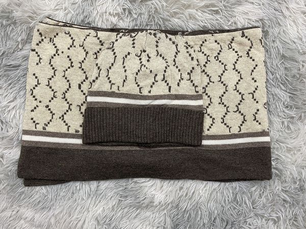 22SS Yeni Erkek Kadın Şapka Eşarpları Yüksek Kaliteli Şapka Eşarp Setleri Tasarımcılar Sıcak Kafatası Kapağı Örme Beanie Moda Accesso Kutu 6612