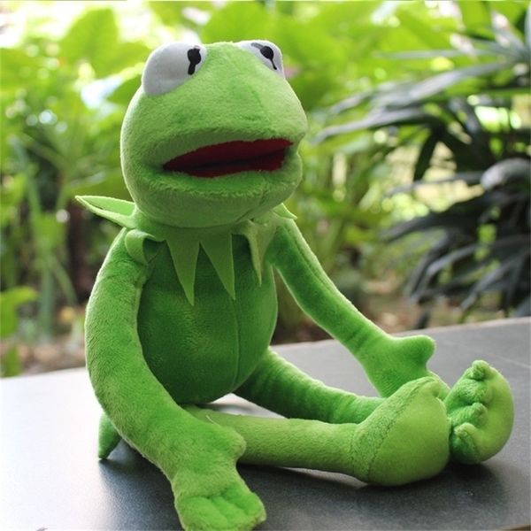 Dolls de pelúcia 40 cm Kermit Sapo Sesame Street Frogs The Muppet Show Toys Birthday Christmas recheado para crianças 220902