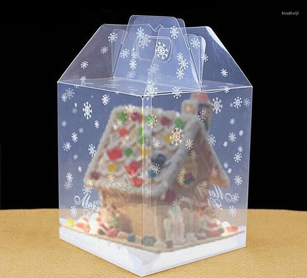 Geschenkpapier 100 stücke 15/18 cm Transparent Lebkuchenhaus Paket Keks Kuchen Süßigkeiten Schokolade Box Hochzeit Gefälligkeiten Boxen für Apple SN1798