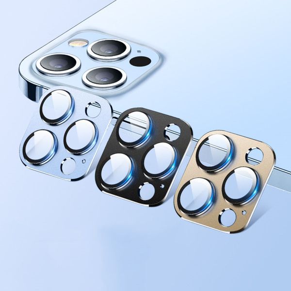Farbiger Kameralinsenschutz für iPhone 11 12 13 14/pro/max/pro max/12 13/mini Anti-Kratz-HD-Hartglas-Rückseiten-Objektivschutz