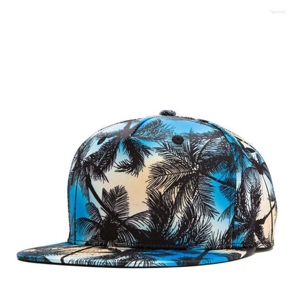 Top kapakları serin 3d baskı hindistancevizi ağacı hip hop kapağı kadınlar için erkek snapback şapka casquette homme