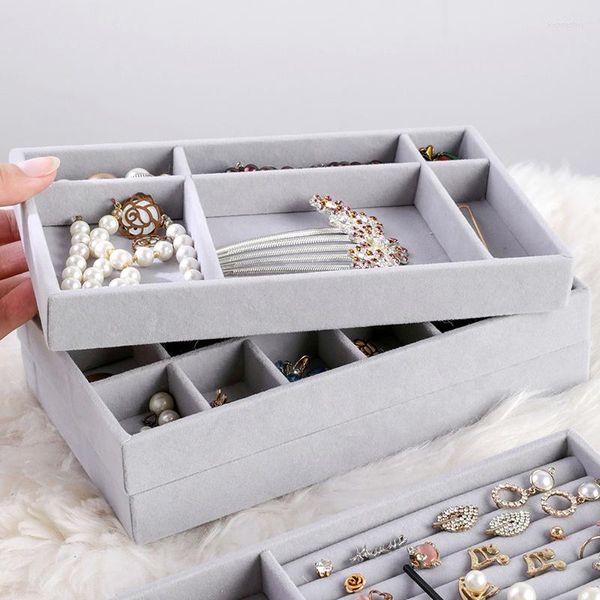 Bolsas de joias embalagem portátil Velvet Ladiy Stand Stand Breating Storage Box Fashion Cabinet