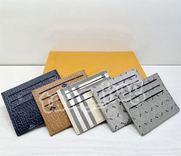 Designer porta carte di credito porta carte portamonete donna marrone nero business mini portafogli pochette stile classico