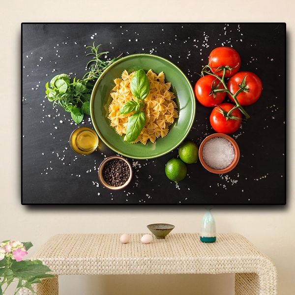 Canvas pintando grãos especiarias vegetais de frutas de cozinha pôsteres de cozinha e estampas cuadros parede arte alimentos imagens sala de estar