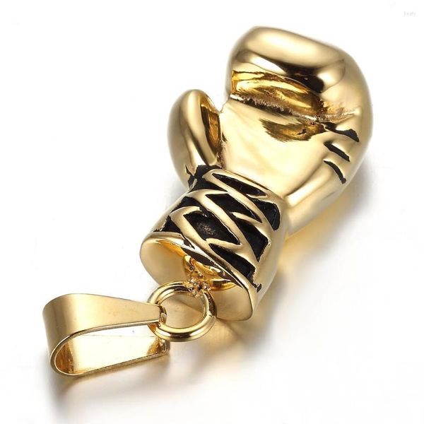 Подвесные ожерелья Золотая поперечная боксерская перчатка 316L нержавеющая сталь