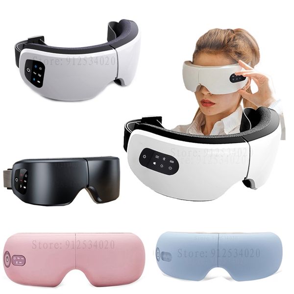 Massageador ocular Airbag Smart Airbag Pressão Máscara de Máscara de Máscara de Cuidado Vibrador Compressa Bluetooth Aquecimento Fadiga Alívio Mussagem dobrável 220905