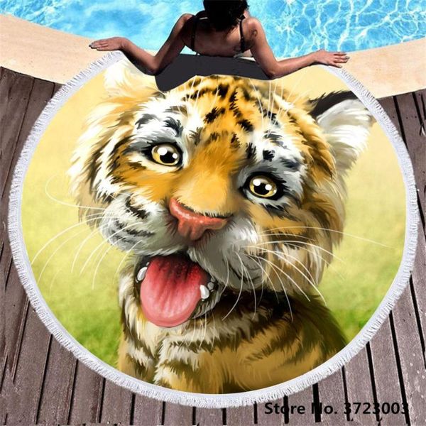 Toalha Tigre 3D Impresso para adultos e banho infantil Microfiber praia Sunblock Swimming Surfing Toalhas absorventes