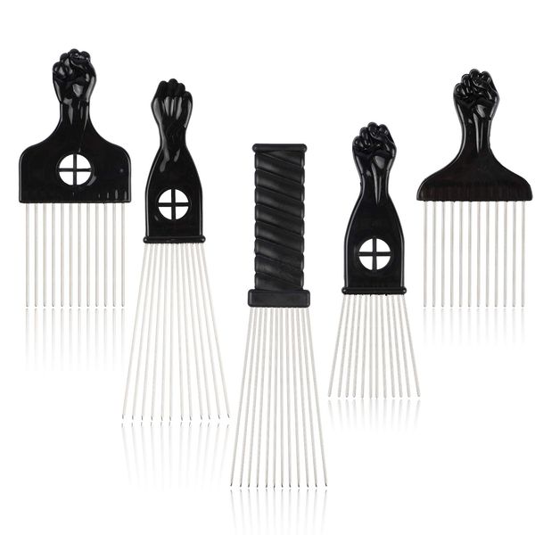 Haarbürsten Afro-Kamm Metall Afroamerikaner Pick Friseur-Styling-Werkzeug für Drop-Lieferung 2022 Lulubaby Ampwj
