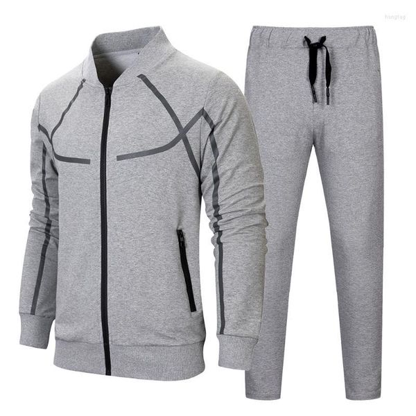 Men's Tracksuits Men Duas peças set homens de esportes ao ar livre Terno casual de tamanho grande e beisebol uniforme de algodão masculino atroférico