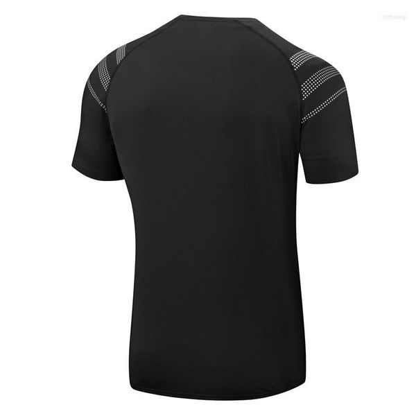 Herren-T-Shirts, Sommer-Männer, Lauf-T-Shirt, Sport, elastisch, kurzärmelig, Jogger, Fitness, schnell trocknend, Fitnessstudio, T-Shirts, Sicherheit, reflektierende Punkt-Tops