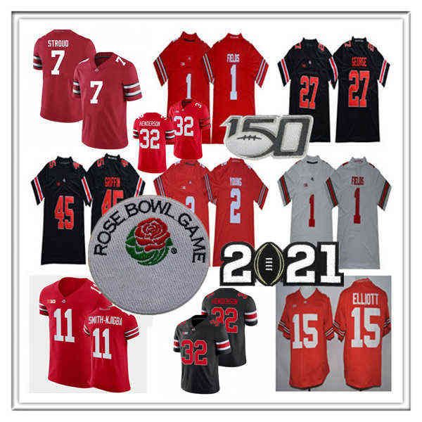 Abbigliamento da football universitario americano Uomo Ohio State Buckeyes Football CJ Stroud College Jersey Chris Olave Garrett Wilson TreVeyon Henderson Jaxon