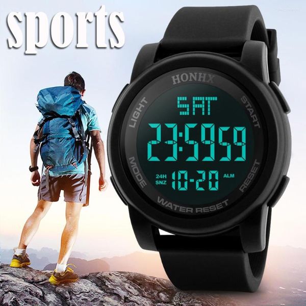 Relógios de pulso CHRONO HENS ASSISTIR TOP SPORT Sport Electronic Digital Male Wrist Relógio Man 50m Relógios masculinos à prova d'água