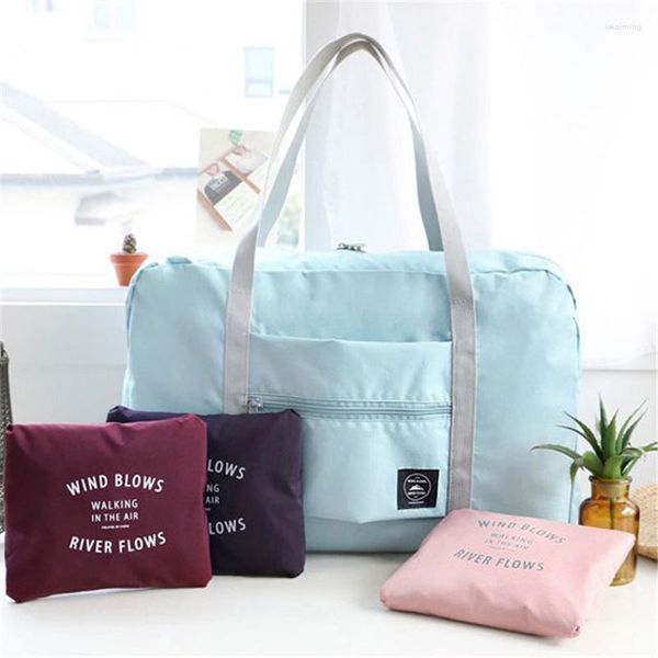 Bolsas de viagem Duffel Bolsa de viagem dobrável Compra de água de grande capacidade Compra ombro unissex Bagagem Trendência de armazenamento Trend Spring