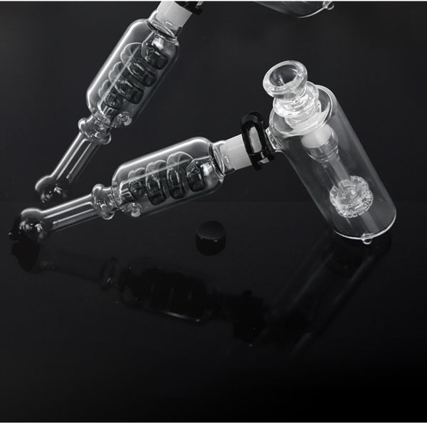 Congelável Glicerina Bobina Bubbler de martelo Fumando tubos de fumantes pretos 5 ArmTree Perc Bubblers Tubos de água Duas câmara com clipes combinados