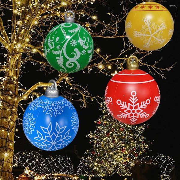 Decorações de Natal 16 cor infláveis ​​de bola inflável ornamentos suspensos com luz LED para decoração de festa de aniversário do jardim ao ar livre