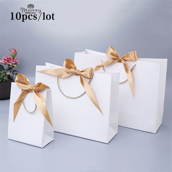 Geschenkpapier 10 Stück Geschenktüte Geschenkpapiertüte mit Band Hochzeit Pack Box Gefälligkeiten Geburtstagsfeier Taschen / Pyjamas Kleidung Perücke Verpackung 220906