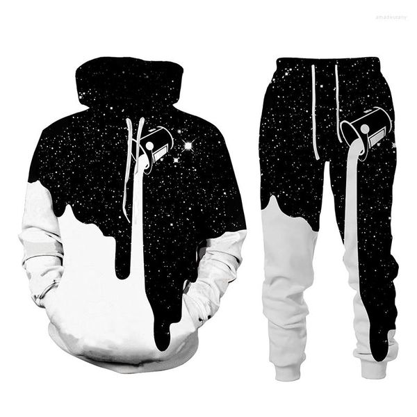 Männer Trainingsanzüge Starry Sky Cup 3D Gedruckt Hoodie Hosen Set Herbst Winter Casual Sweashirts Frauen Männer Trainingsanzug Mode Männer der Kleidung