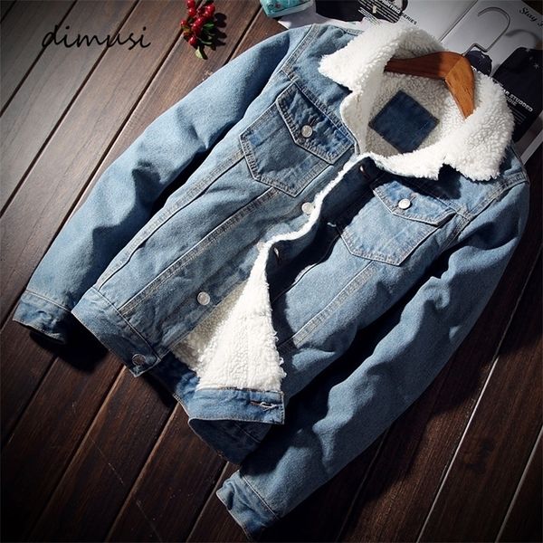 Erkek ceketler dimusi kış s denim moda polar kalın sıcak kot ceket gündelik ince dış giyim rüzgarlık kovboy ceket 6xl 220905