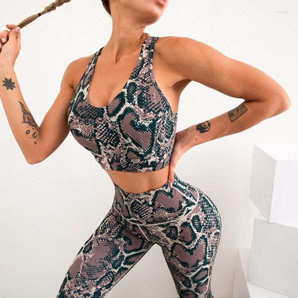 Zweiteilige Hosen für Damen CHRLEISURE Damen-Set mit kurzen Ärmeln, bauchfreie Tops, hohe Taille, Leggings, Fitness, Workout, Camo-Anzug, lässig