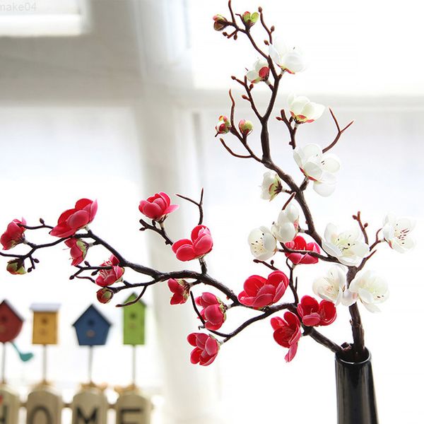 Vegetazione floreale finta Fiori di seta artificiale Giappone Prugna Fiori di ciliegio Fiori finti Flores Sakura Rami di albero Matrimonio Casa Decorazione della stanza A6940 J220906