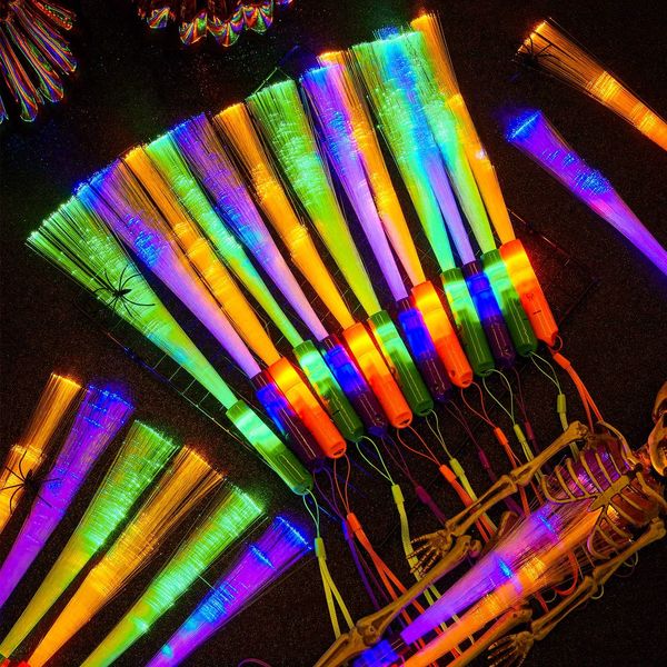 Andere festliche Partyzubehör Halloween Glow Fiber Wands Sticks LED Optic Light Up Colorf Flashing Wand für Weihnachten Fav Sports2010 Amhbf