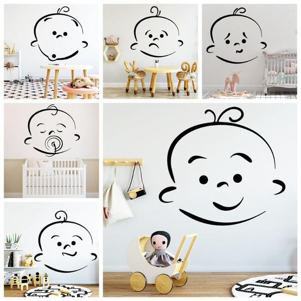 Adesivos de parede desenho animado adorável bebê adtenhor decoração para crianças quarto de quarto papel de parede papel de parede