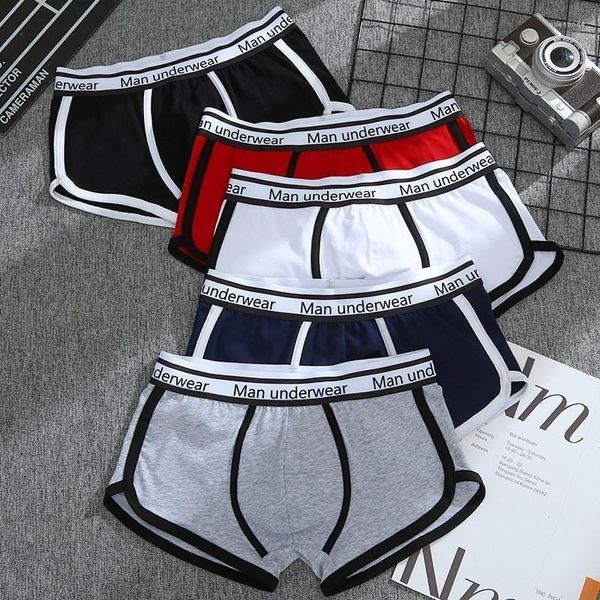 Underpants Fashion Mens Underwear Cotton Plus size Man Mancciale a colori solidi traspiranti Shorts Surp Boxer Sports maschio maschio