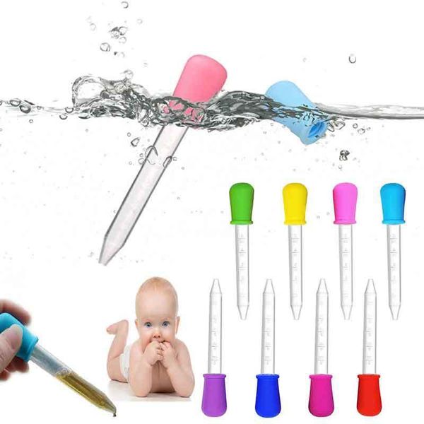 Copos pratos utensils 5ml de bebê gotas de gotas de bebês dispositivo alimentador de alimentador de silicone alimento líquido líquido Plástico Plástico 220906