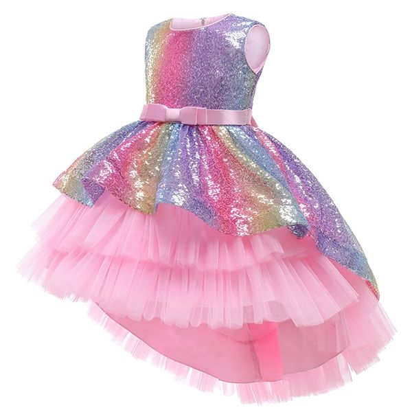 Vestidos de menina lzh criança meninas garotas arco -íris lantejas de princesa para meninas vestido de festa de noite formal fantasia de natal crianças crianças halloween 220905