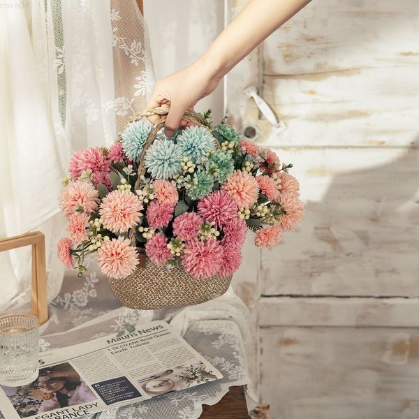 Faux Floral Greenery Green Plant Dandelion Bunch Artificial Flower Factory Fake Flower Wholesale Wedding Crafts J220906