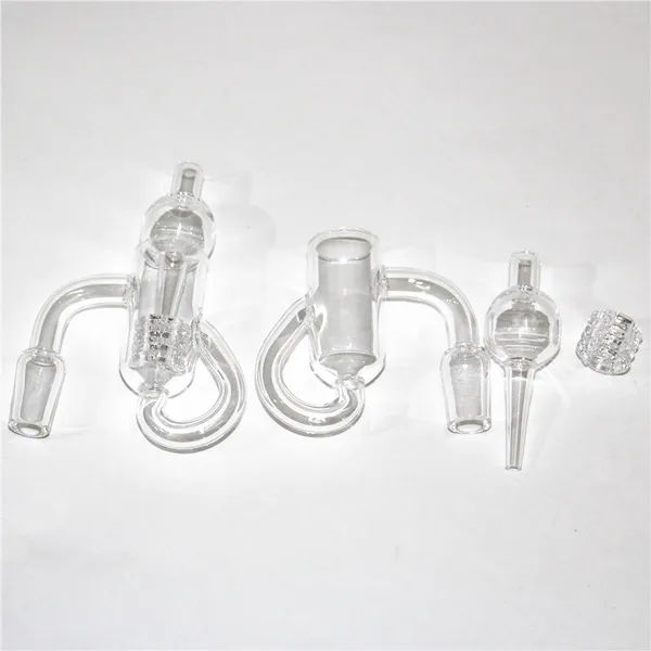 Smoking Diamond Knot Loop Quartz Bangers con Bubbler Carb Cap Insert Bowl 10mm 14mm 18mm Recycler Knots Quartz Banger Nails per Bong in vetro