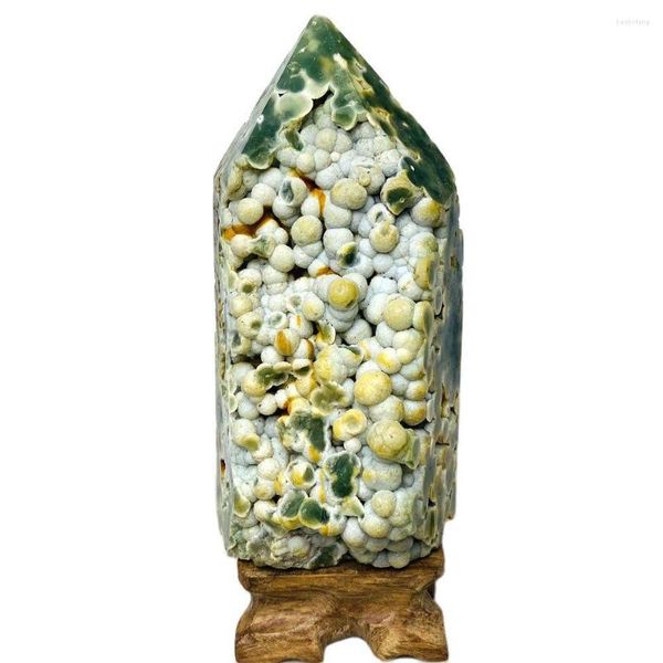 Figurine decorative Geode uva agata onda energetica torre gemma naturale gemma a mano lucidata granulari di decorazione dello spirito domestico