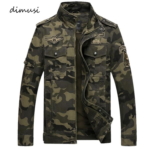 Мужские куртки Dimusi Осенний мужской бомбардировщик случайный человек камуфляж армия военные слои стройная одежда для ветровки 220905