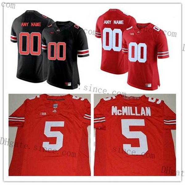 Ohio State Buckeyes College Football Jerseys 5 Baron Browning 29 Kevin Dever 51 Nick Seme 10 Amir Riep Branco Vermelho Preto Masculino Feminino Crianças