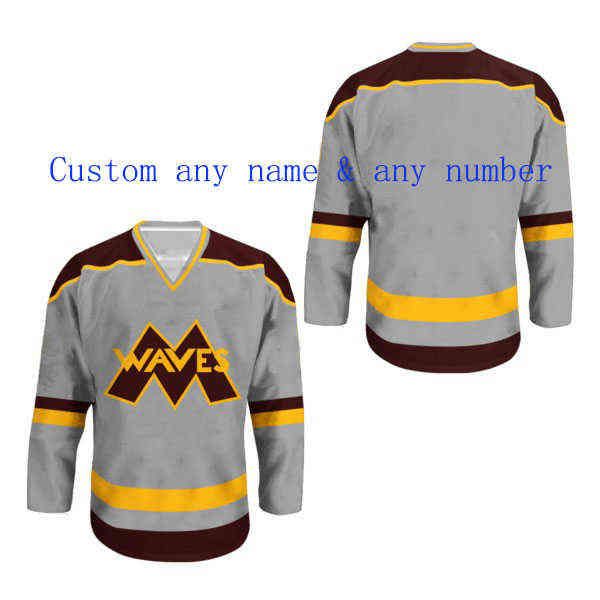 Hockey Stitched 66 Gordon Bombay Gunner Stahl Mighty Ducks Waves Maglia da hockey Personalizzata con doppia cucitura Nome Numero MOLTO RARO NESSUNA RISERVA