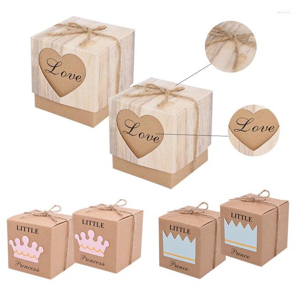 Embrulho de presente 50pcs kraft papel caixa de doces