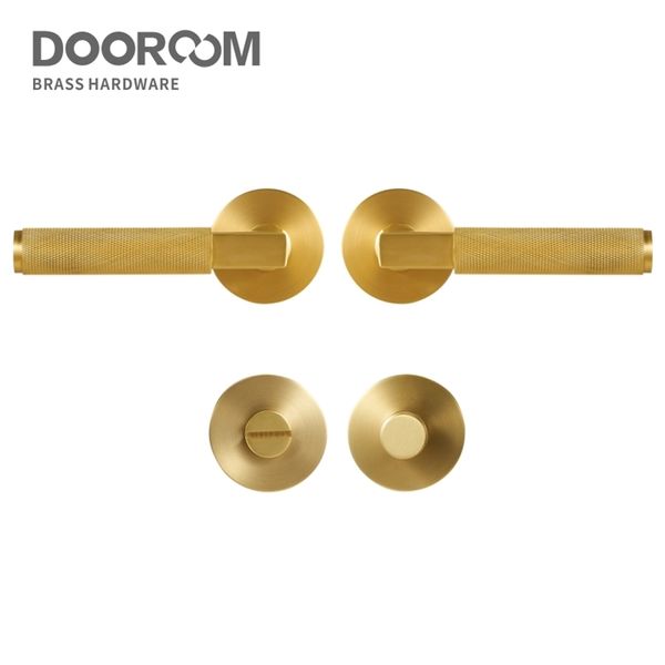 Frases de porta Oom Thumbturn Sonrled Brass Conjunto de latão moderno quarto de banheiro alavanca de madeira Dummy Privacy Passage 220906