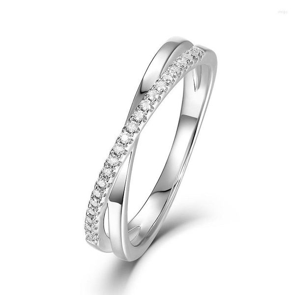 Clusterringe AnuJewel D Farbe Moissanit Diamant 18 Karat vergoldet Kreuz Verlobung Hochzeit Feiner Schmuck Großhandel