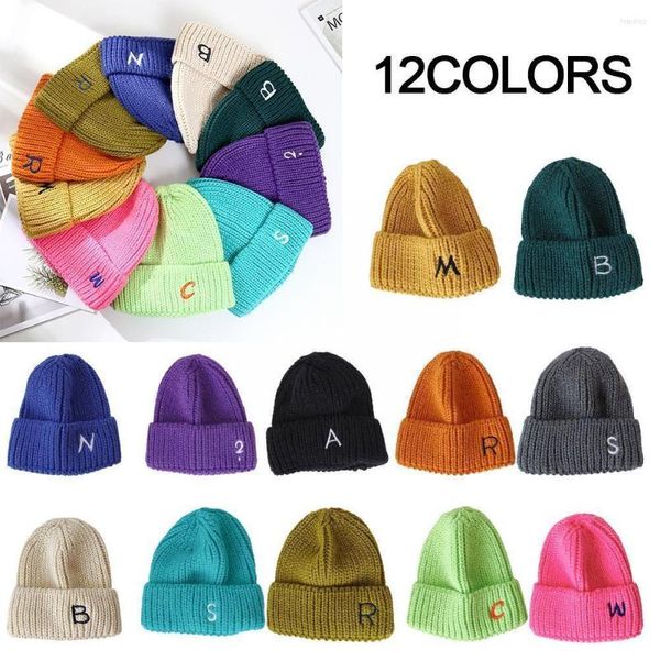 Boinas fofas cor de malha colorida de choque de inverno espessamento macio espessamento para bebês beanies crianças chapéus de padrão quente Caps casuais woo o1h4