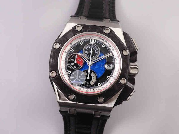 Jf Мужские часы Gp Диаметр 44 мм V2 Edition с механизмом синхронизации 3126 Сапфировое стекло Зеркальный резиновый ремешок Водонепроницаемая функция