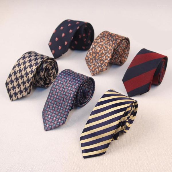 Bogen linbaiway 6 cm gestreifte Krawatten Krawatte für Männer weibliche Hochzeitshochzeit Gentlemen Polyester Cravat Corbatas Custom Logo