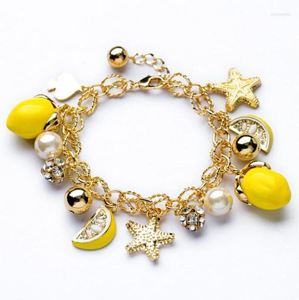 Bracelets de charme 2022 Chegada Bohemia coreana Fashion Starfish pendente Lemon Fruit OL Lady Style Bracelet Women Bracelets Bangles Jewelry