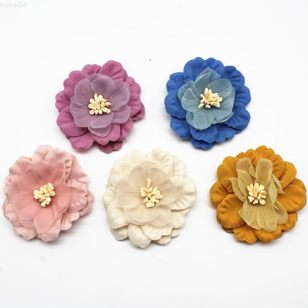 Faux Floral Verdure 10 Pcs Printemps Vent Tissu Coréen Bricolage À La Main Cheveux Accessoires Tête Bijoux Accessoires Fleur Core Accessoires J220906