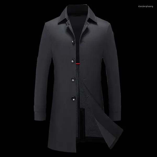 Herren Trenchcoats Mode Solide Herren Herbst Windjacke Casual Schwarz Mantel Business Lose Lange Frühling Oberbekleidung Große Größe Tops