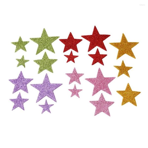 Decorazione per feste 60 pezzi/confezione Mix Color Glitter Foam Star Sticker Scrapbooking DIY Kindergarten Craft Kids Birthday Wedding Decor Supplies