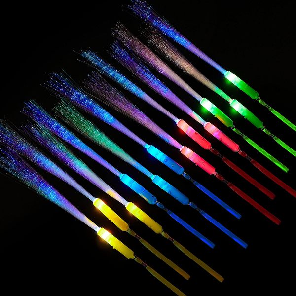 Andere festliche Partyzubehör-Glasfaser-Lichtstab-Stick-Glühen-blinkende Zauberstäbe LED-Sticks Colorf für Jungen und Mädchen-Gefälligkeiten Dro MJBAG AMK7T