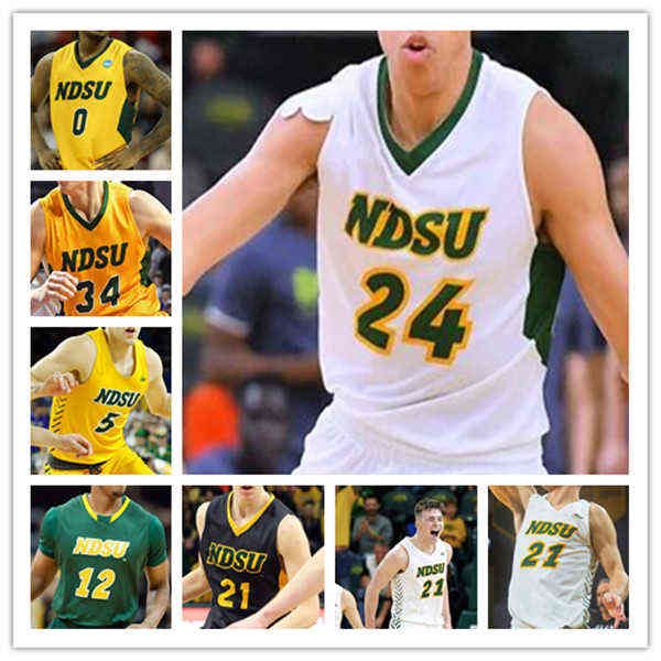Faculdade usa camisa de basquete personalizada Ncaa North Dakota State Bison NDSU Rocky Kreuser Sam Griesel Grant Nelson Tyree Eady Maleeck Harden-H