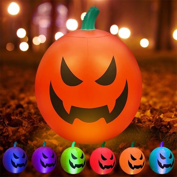 Decoração de partidos Halloween Inflável Pumpkin Blowup Decoração de abóbora Bateria operada por abóbora assustadora LED LED IP65 Impermeável inflável 220905