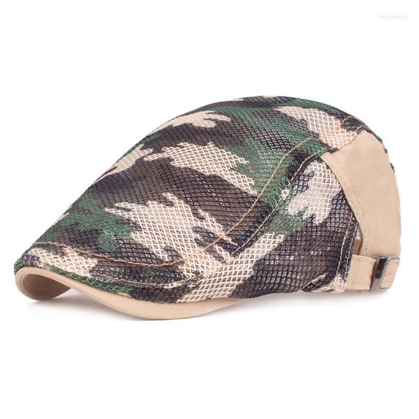 Berets QBHAT Summer Men Men Women Woman Gamouflage Set Cap. Случайное плоское вождение гольф -такси